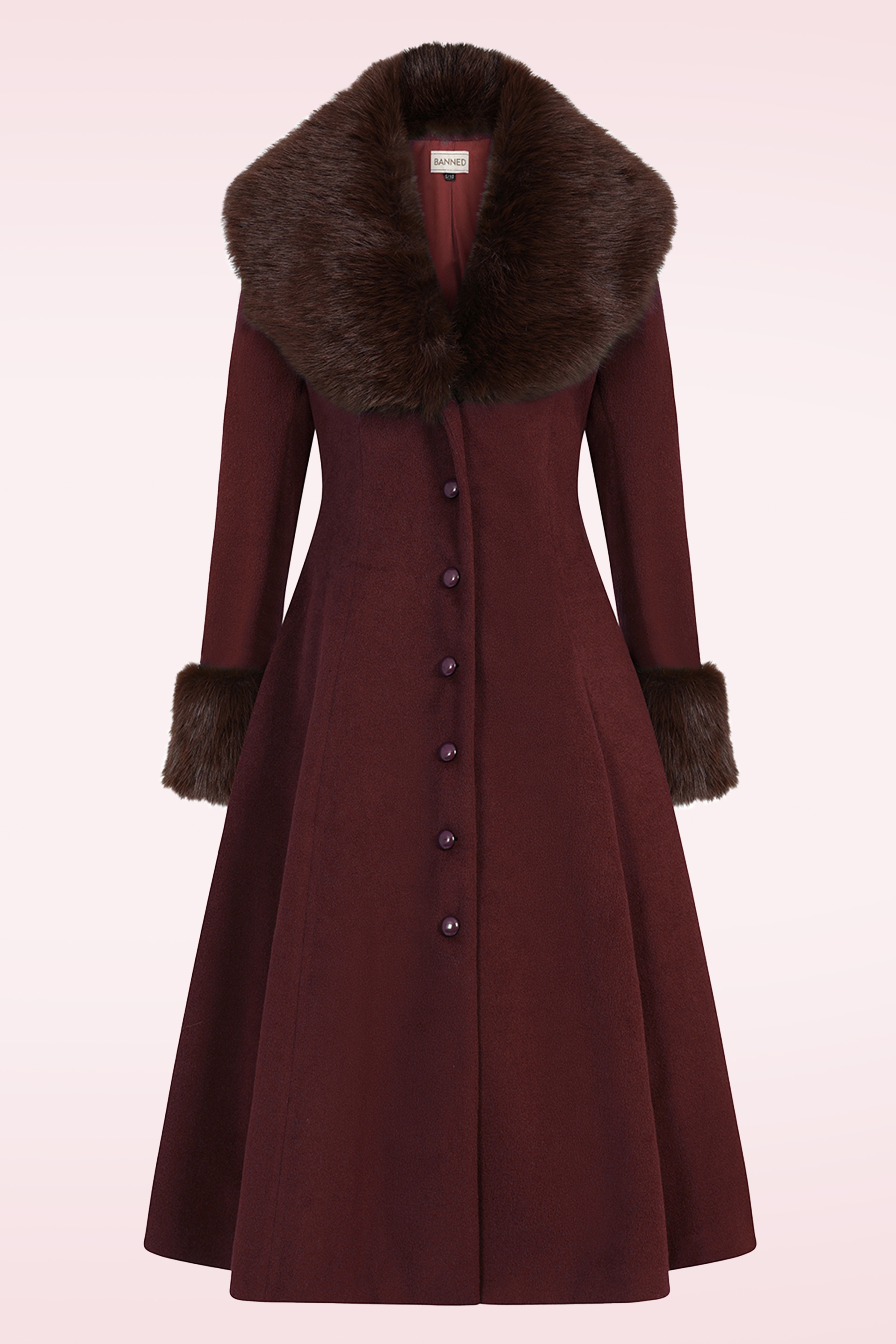 Banned Retro - Rosaly swing jas in bordeaux 2