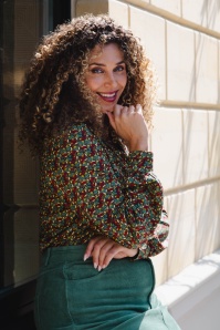 King Louie - Maisie Mirth jersey blouse in rabarber rood 2