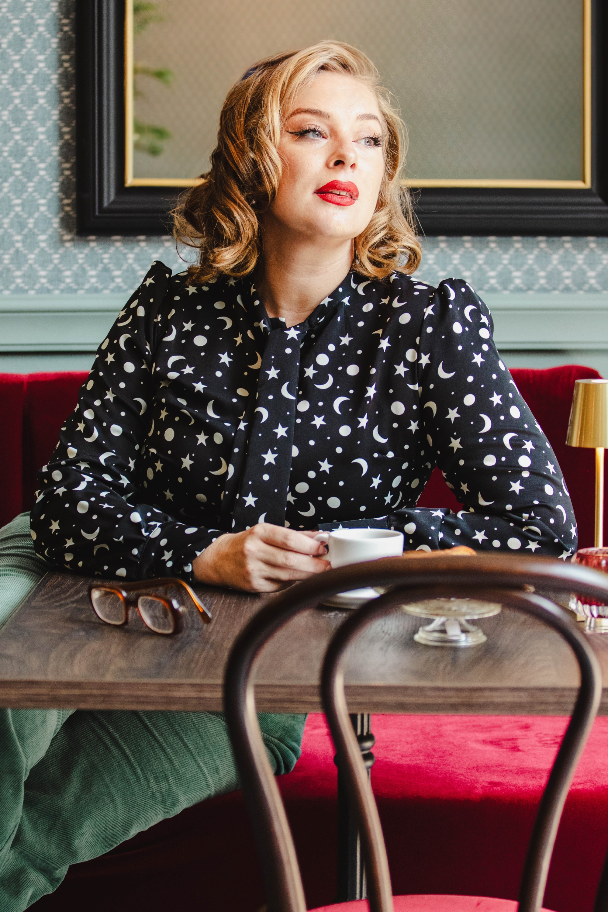 Banned Retro - Bethany blouse in zwart