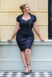 Rock-a-Booty - Lydia pencil jurk in donker denim