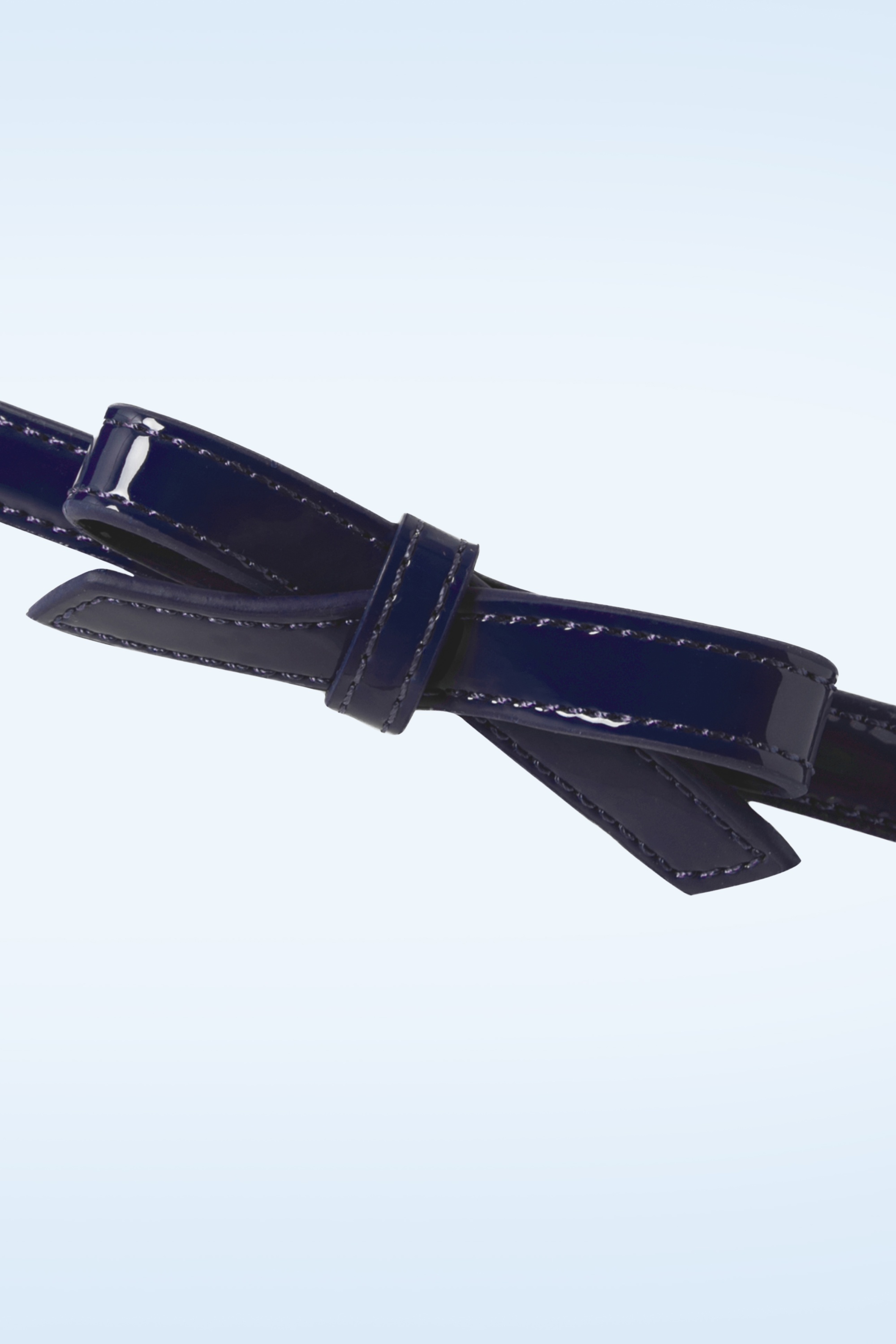 Banned Retro - Gold Rush lak strikriem in marineblauw 2