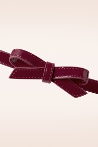 Banned Retro - Gold Rush lak strikriem in bordeauxrood 2