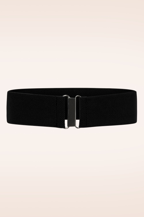 Banned Retro - Gloria Stretchriem in Zwart