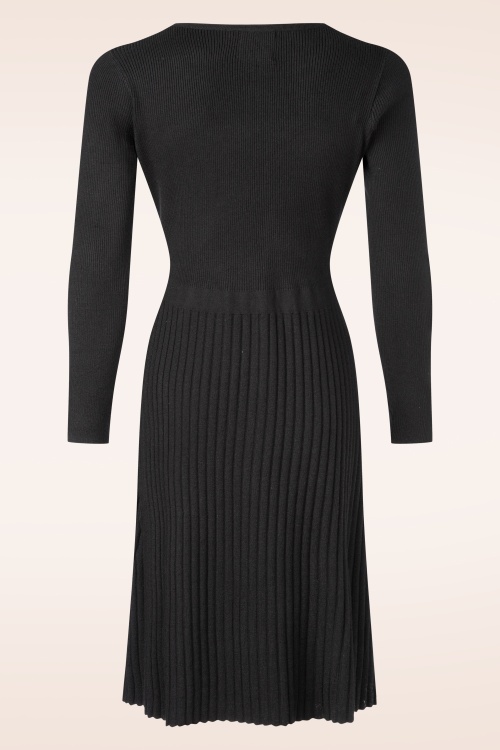 Topvintage Boutique Collection - Topvintage exclusive ~ Nora gebreide jurk in zwart 4