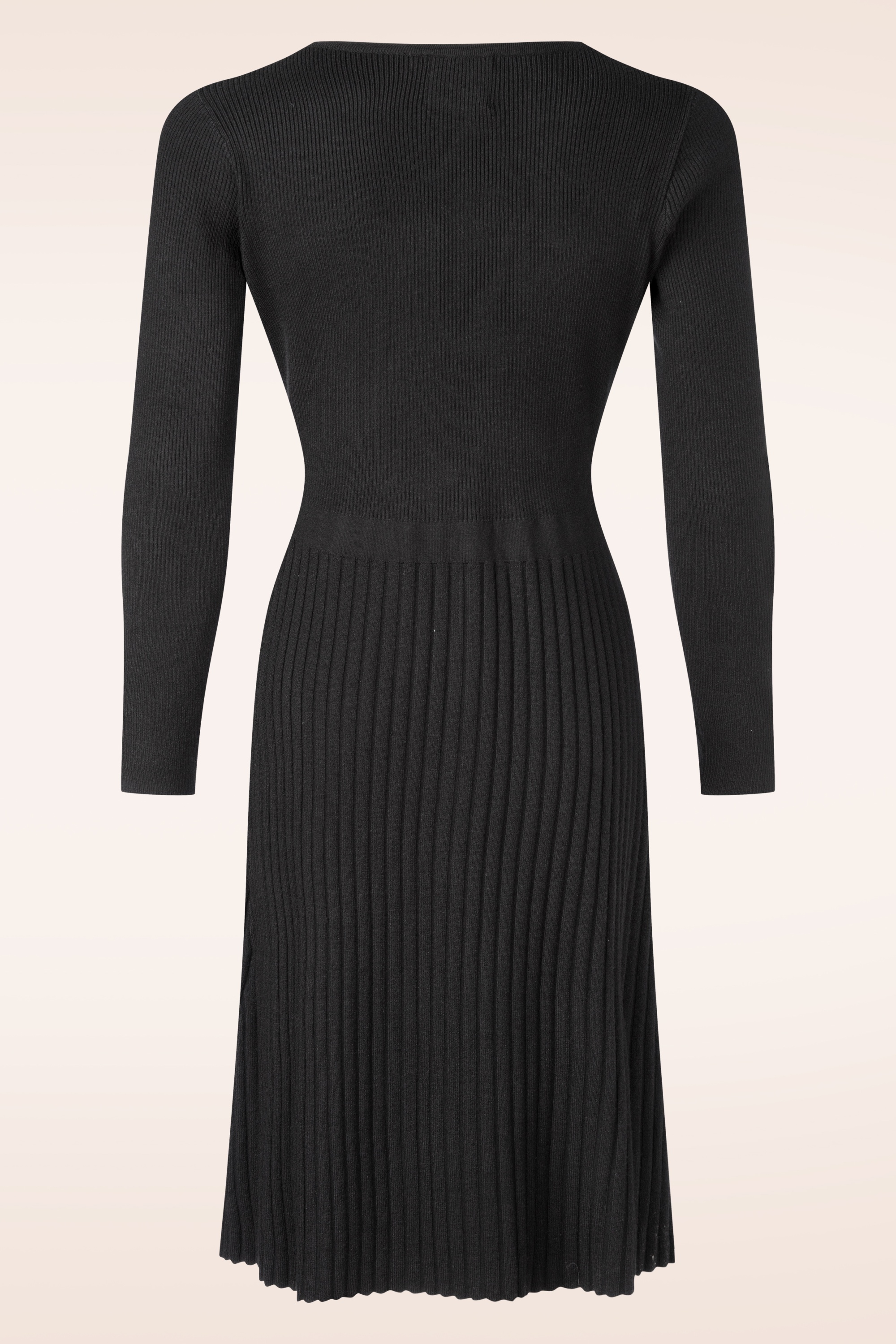 Topvintage Boutique Collection - Topvintage exclusive ~ Nora gebreide jurk in zwart 4