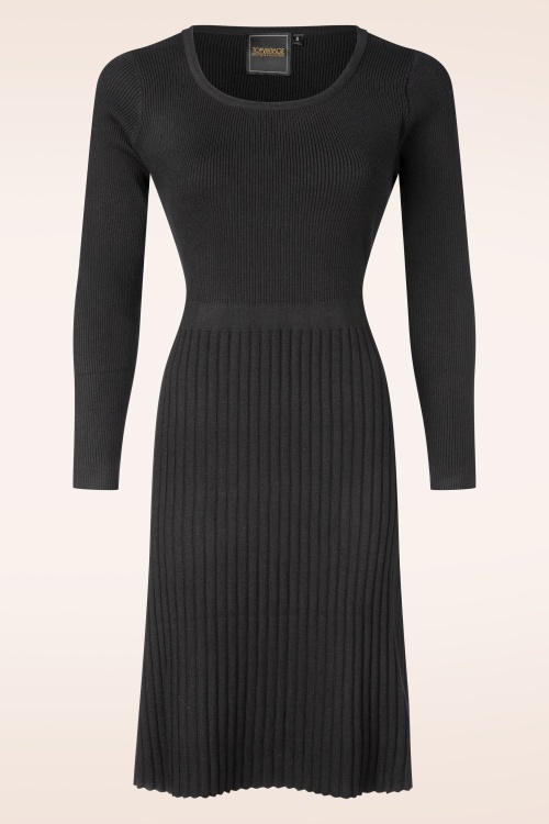 Topvintage Boutique Collection - Topvintage exclusive ~ Nora gebreide jurk in zwart