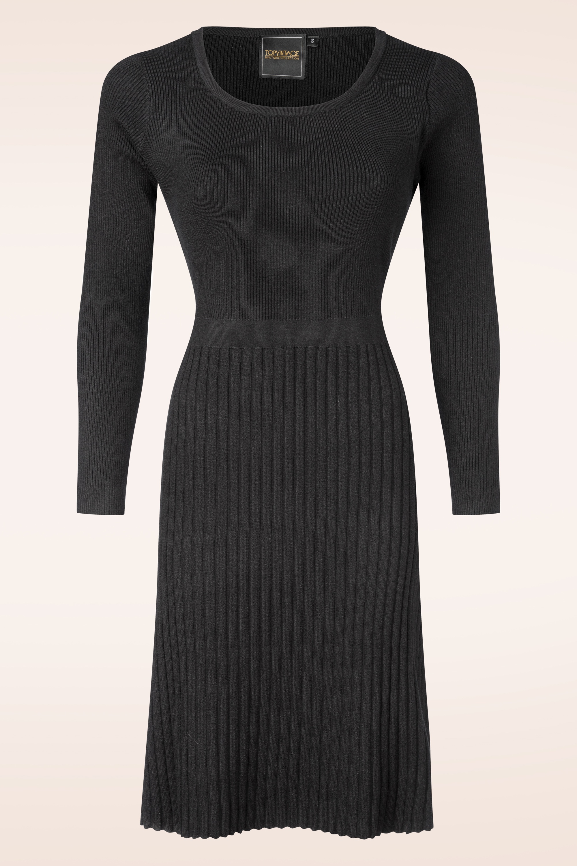 Topvintage Boutique Collection - Topvintage exclusive ~ Nora gebreide jurk in zwart