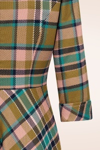 Banned Retro - Didi Checkered swing jurk in poederroze 6