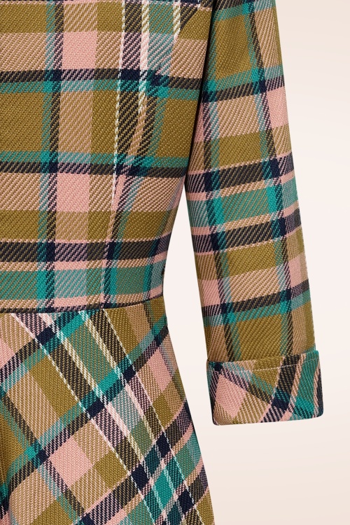 Banned Retro - Didi Checkered swing jurk in poederroze 6