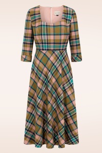 Banned Retro - Didi Checkered swing jurk in poederroze 2