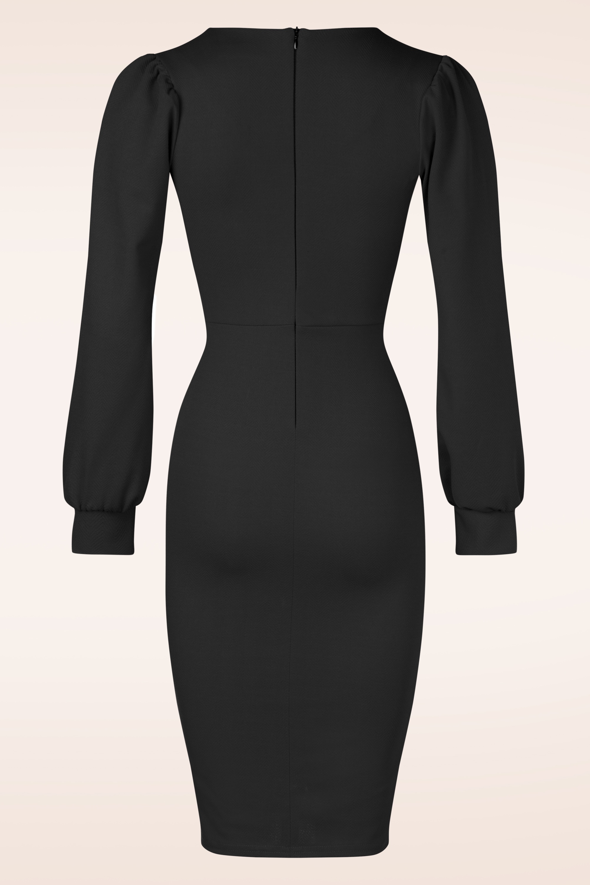 Vintage Chic for Topvintage - Topvintage exclusive ~ Mikaela pencil jurk in zwart 3