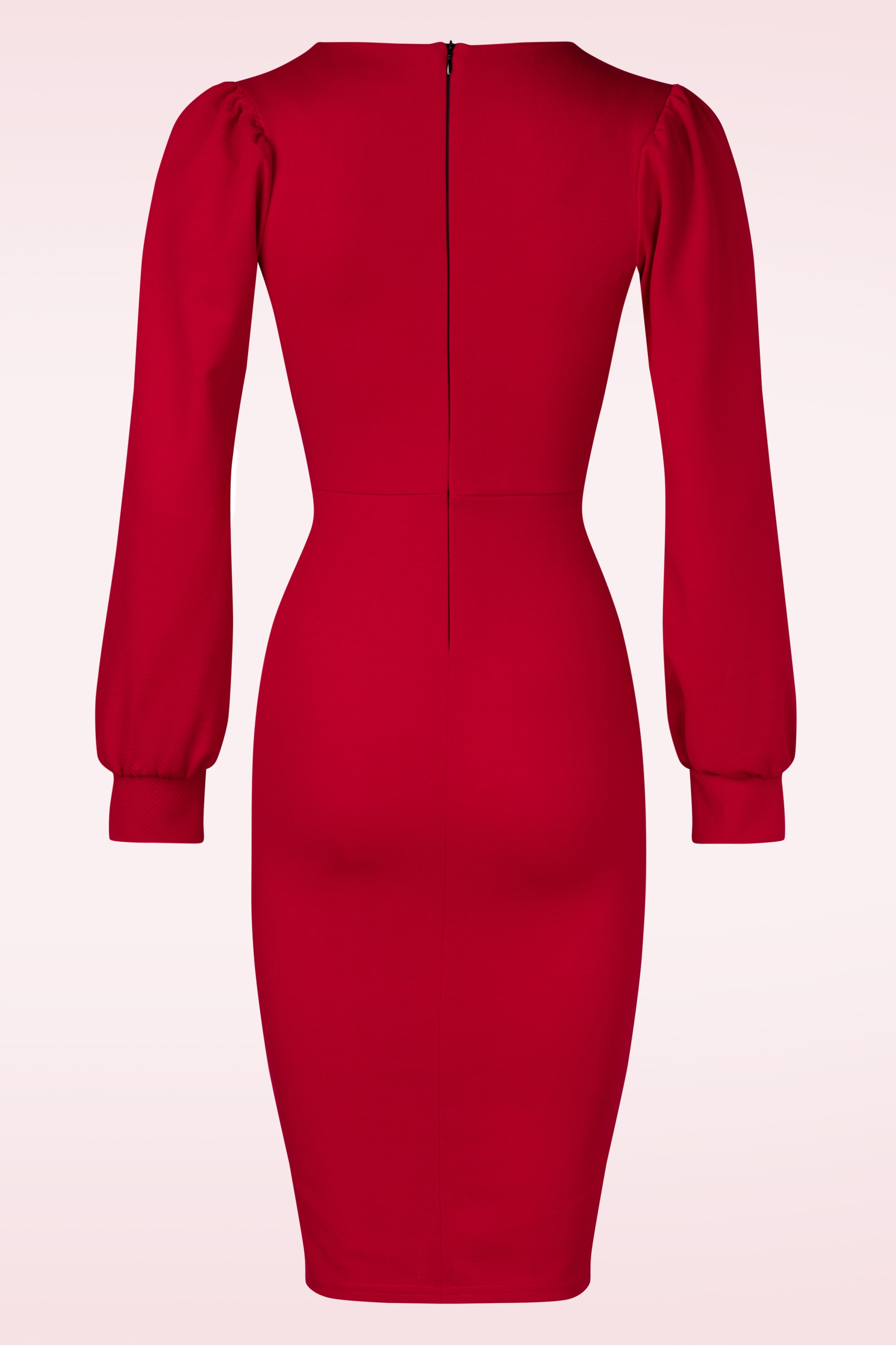 Vintage Chic for Topvintage - Topvintage exclusive ~ Mikaela pencil jurk in lippenstift rood 3