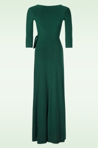 Vintage Chic for Topvintage - Topvintage exclusive ~ Annika slinky maxi jurk in bosgroen 3