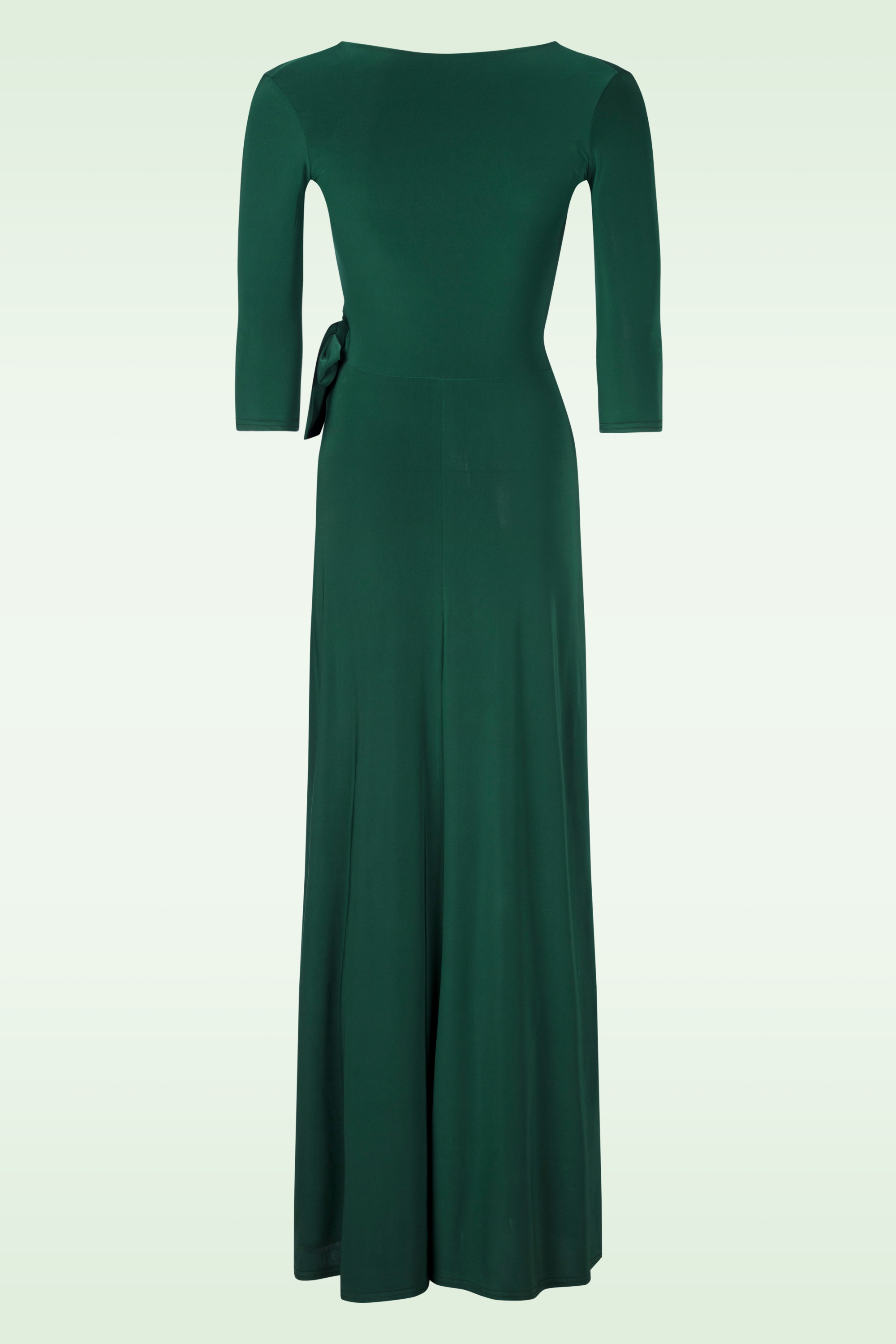 Vintage Chic for Topvintage - Topvintage exclusive ~ Annika slinky maxi jurk in bosgroen 3