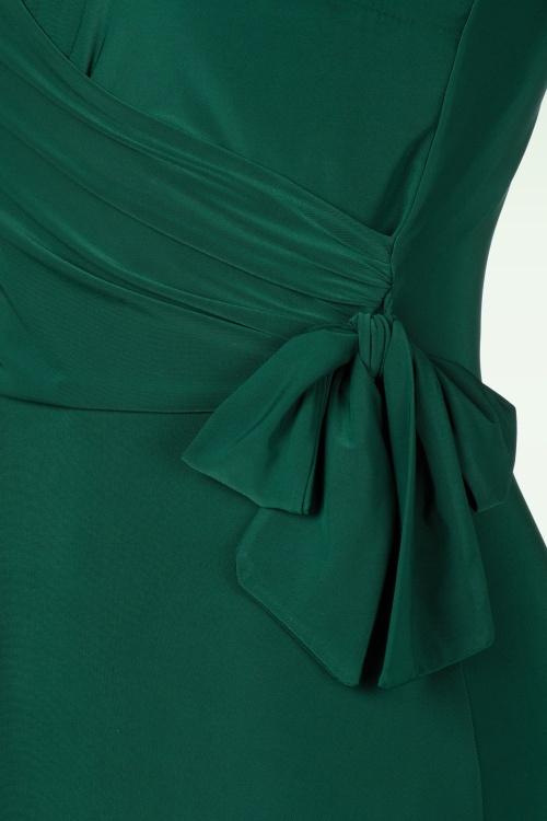 Vintage Chic for Topvintage - Topvintage exclusive ~ Annika slinky maxi jurk in bosgroen 2