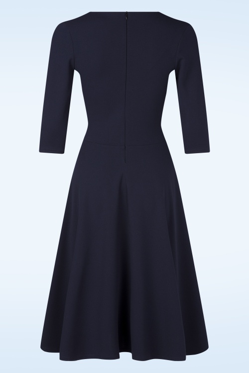 Vintage Chic for Topvintage - Topvintage exclusive ~ Clare swing jurk in marineblauw 3