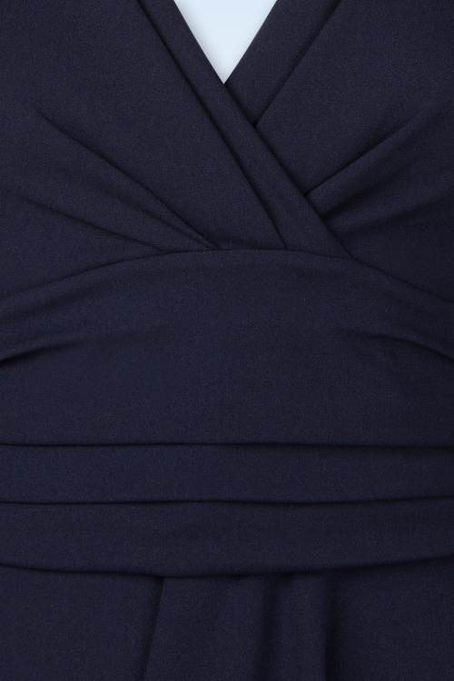 Vintage Chic for Topvintage - Topvintage exclusive ~ Clare swing jurk in marineblauw 2