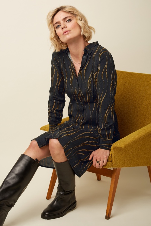 King Louie - Mina Twirl jurk in zwart 5