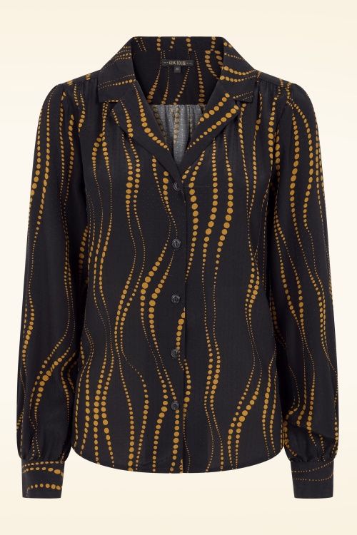 King Louie - Bella Twirl blouse in zwart