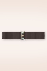 Banned Retro - Lauren Vintage stretchriem in donkerbruin