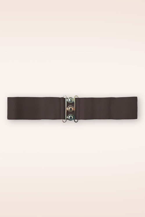 Banned Retro - Lauren Vintage stretchriem in donkerbruin