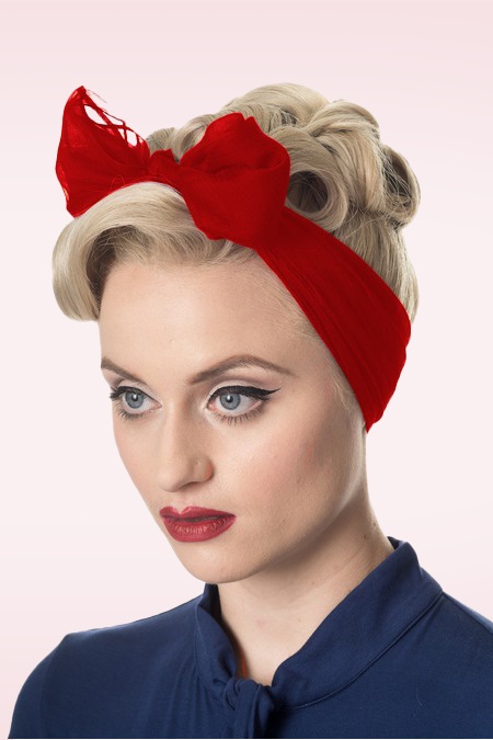 Banned Retro - Anna haarsjaal in lippenstift rood 