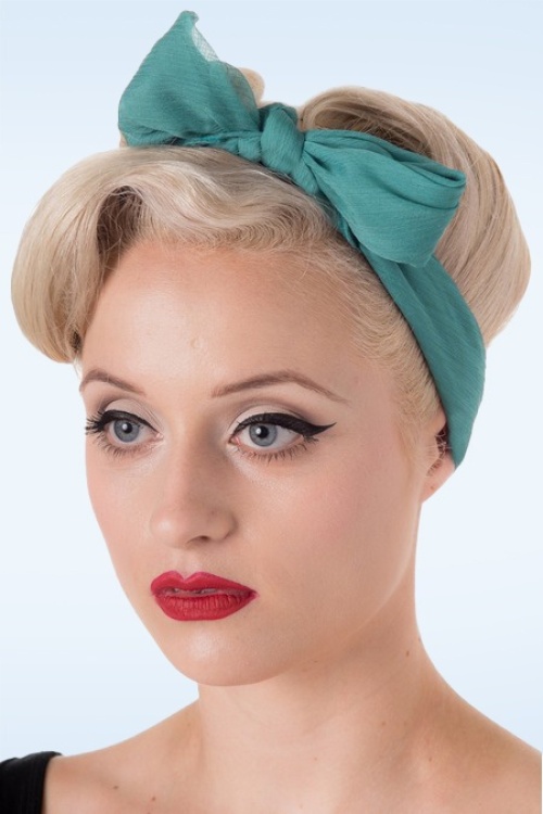 Banned Retro - Anna haarsjaal in aqua 