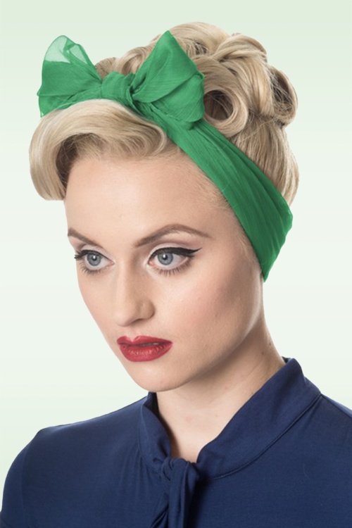 Banned Retro - Anna haarsjaal in groen