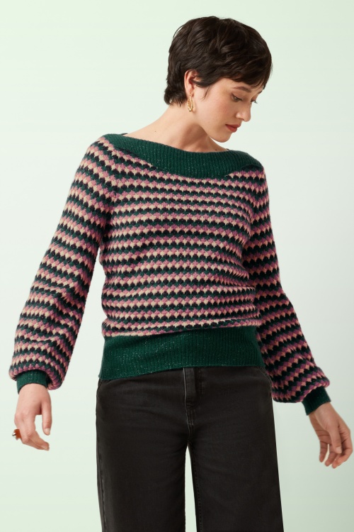 King Louie - Erin Flora top in pijnboomgroen  3