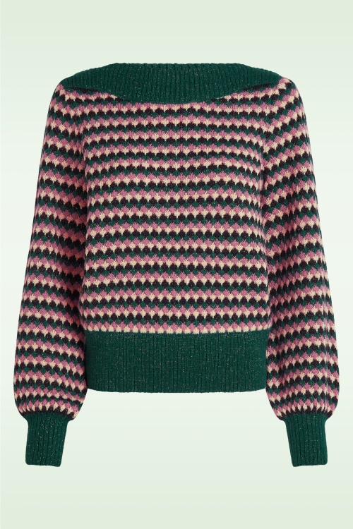 King Louie - Erin Flora top in pijnboomgroen  2