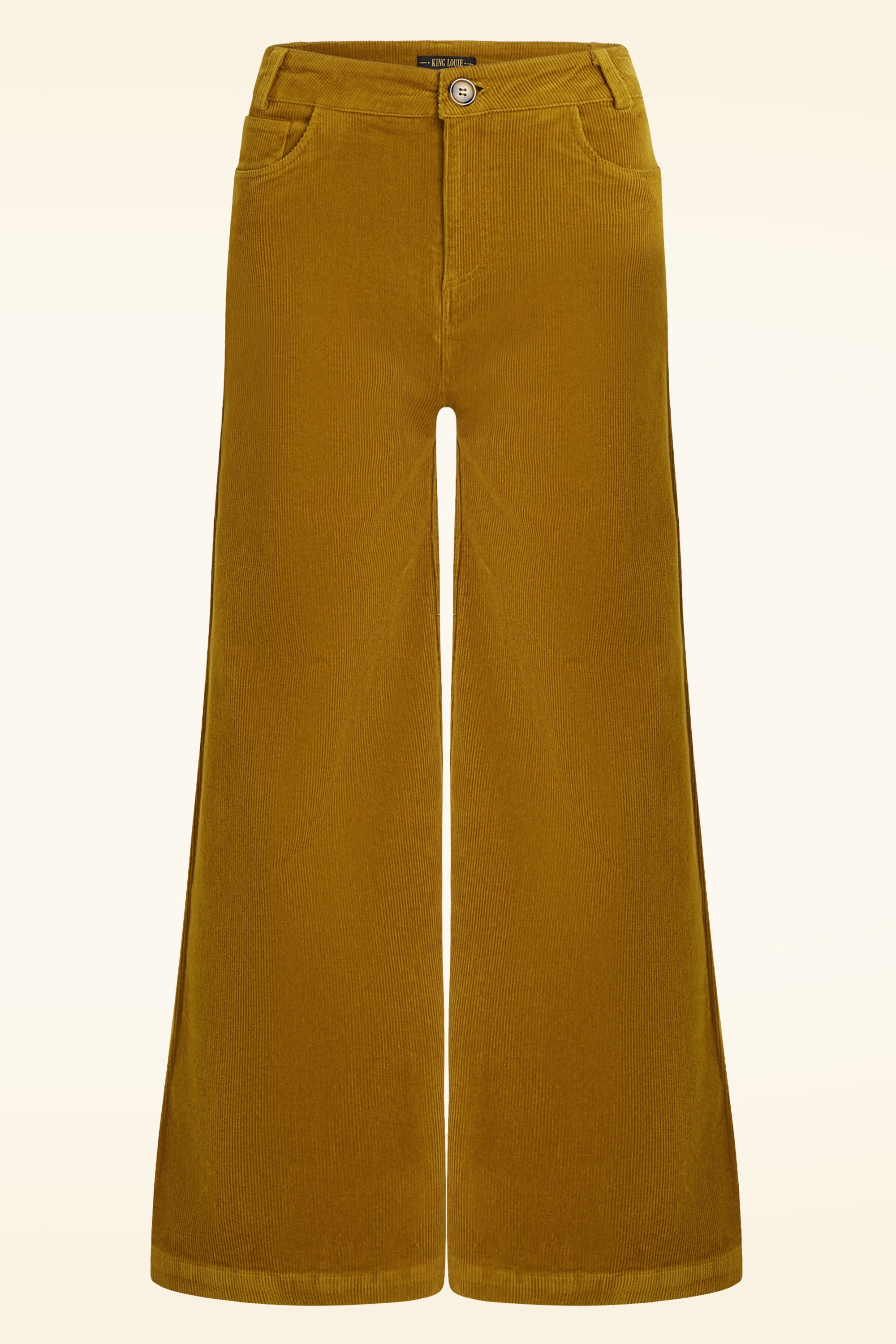 King Louie - Peppa corduroy pantalon in goudbruin 