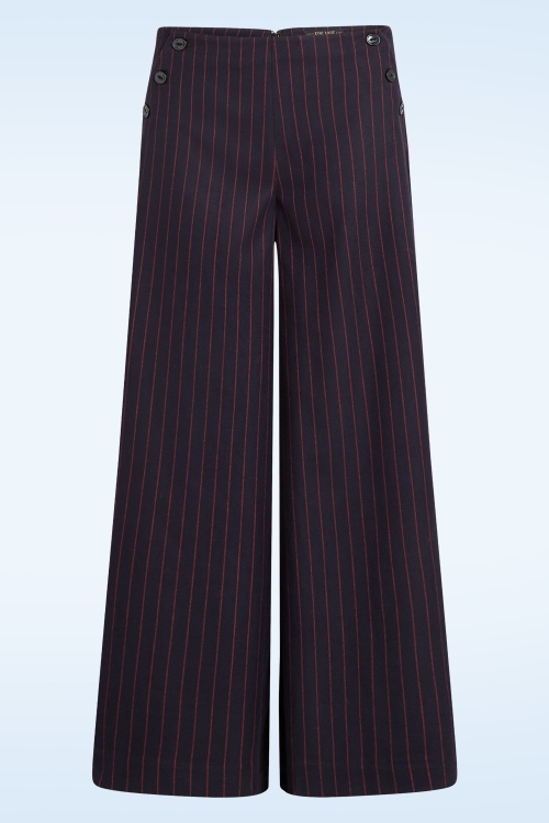 King Louie - Pia Pinstripe pantalon in nachtblauw