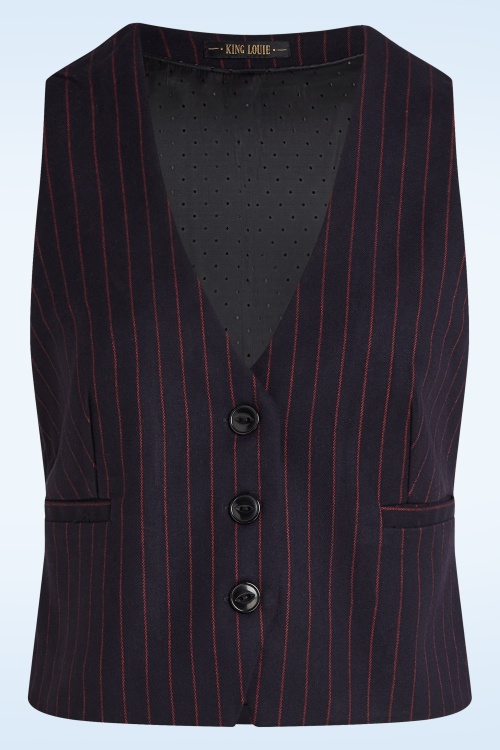 King Louie - Cissy Pinstripe gilet in nachtblauw