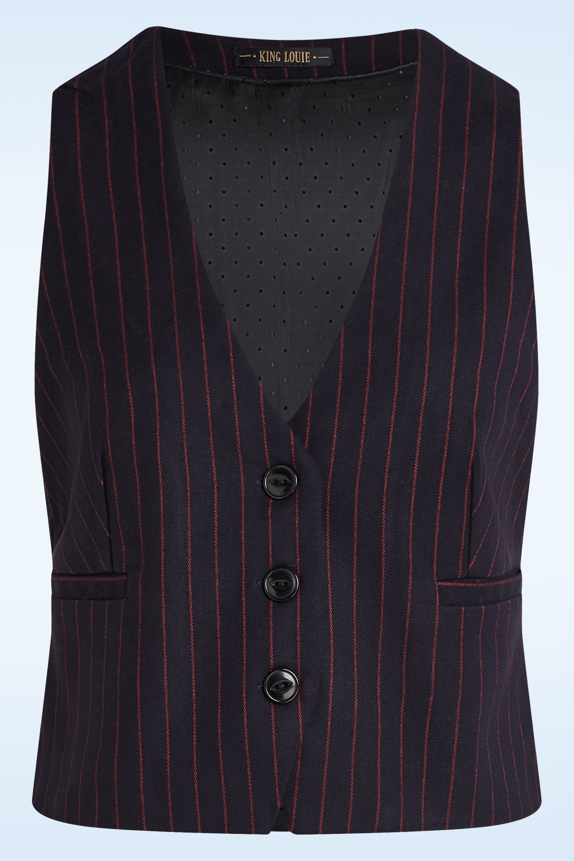 King Louie - Cissy Pinstripe gilet in nachtblauw