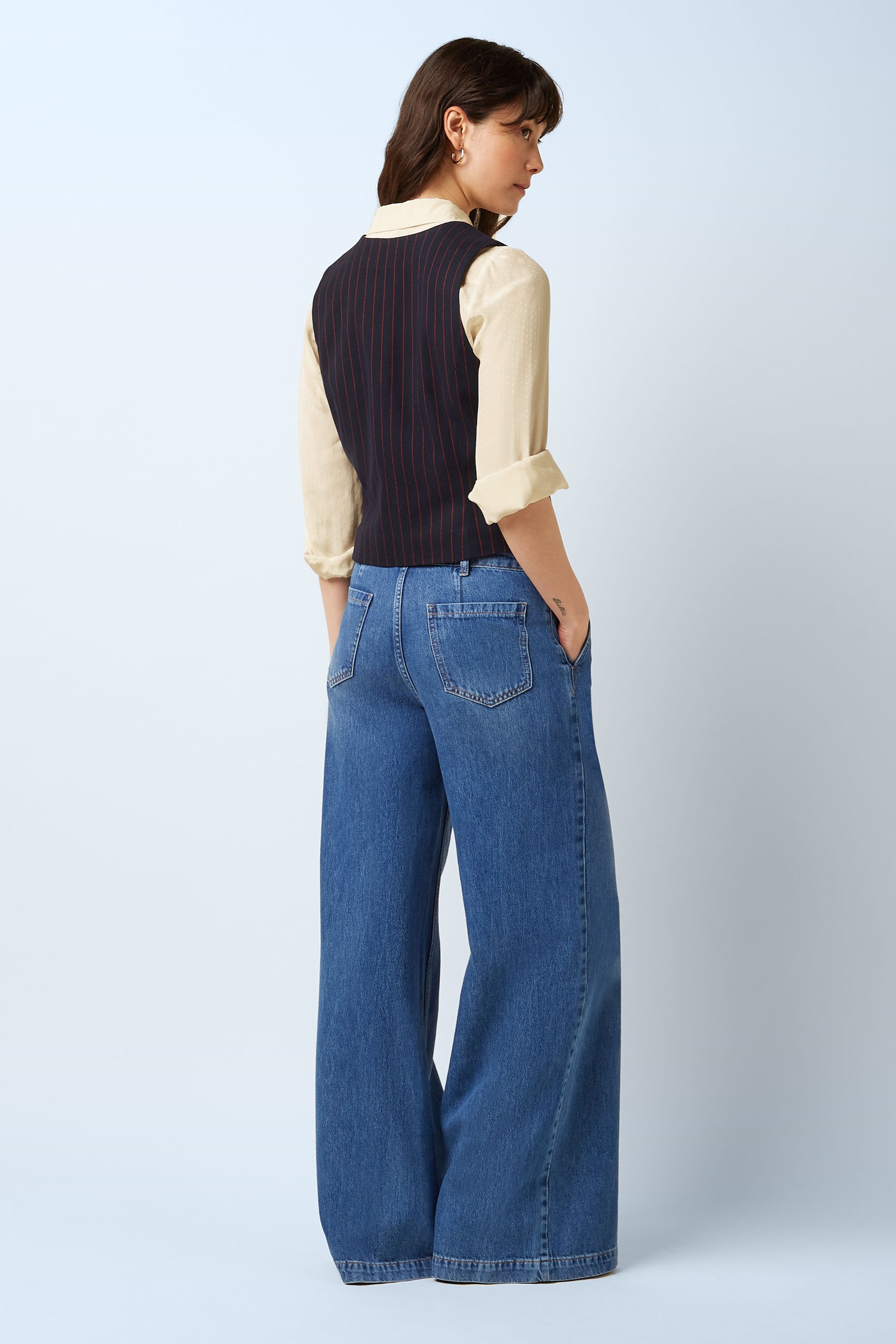 King Louie - Cissy Pinstripe gilet in nachtblauw 2