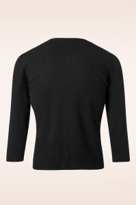 Banned Retro - Cat Scallop Collar cardigan in zwart 3