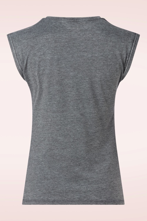 Queen Kerosin - Hasta la Vista T-shirt in antraciet  3