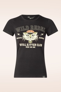 Queen Kerosin - Royal Kitten Club T-shirt in zwart