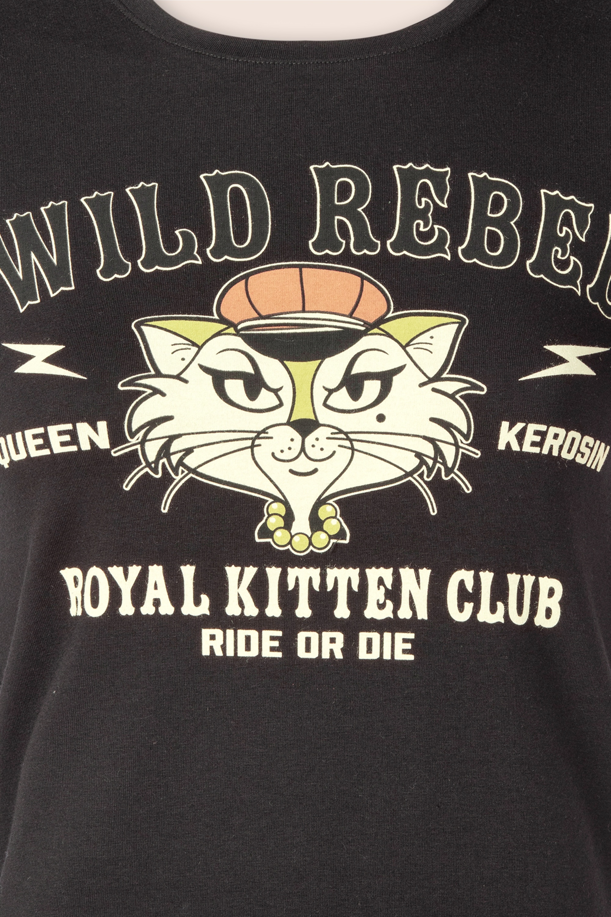 Queen Kerosin - Royal Kitten Club T-shirt in zwart 2
