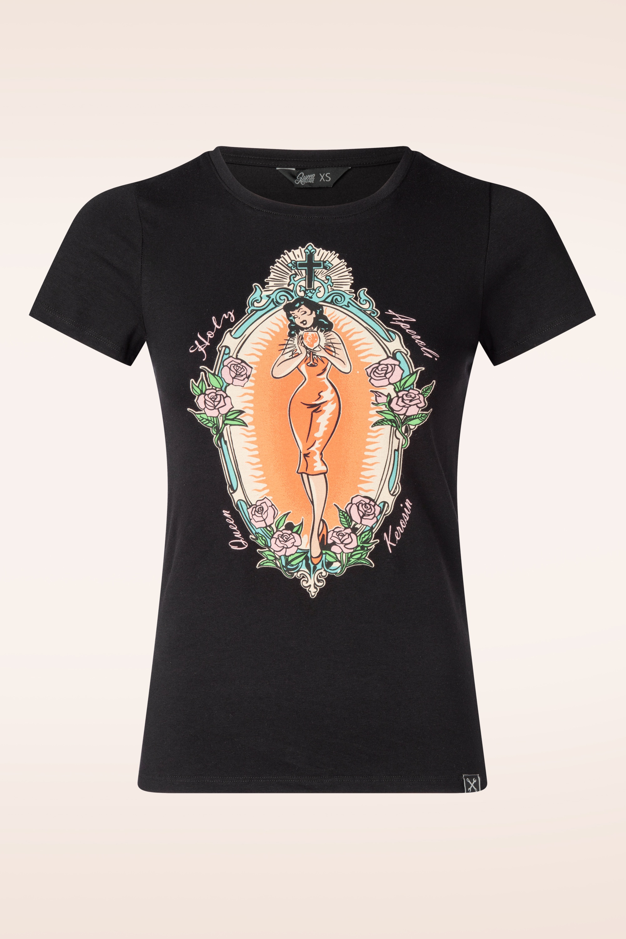 Queen Kerosin - Holi Aperoli T-shirt in zwart