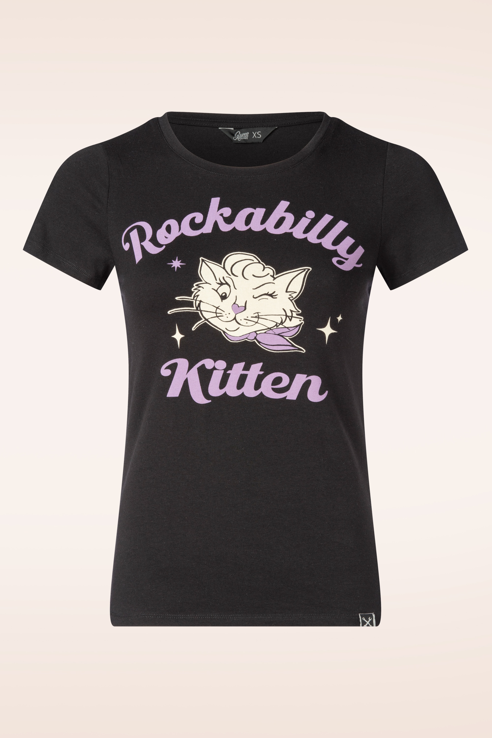 Queen Kerosin - Rockabilly Kitten T-shirt in zwart