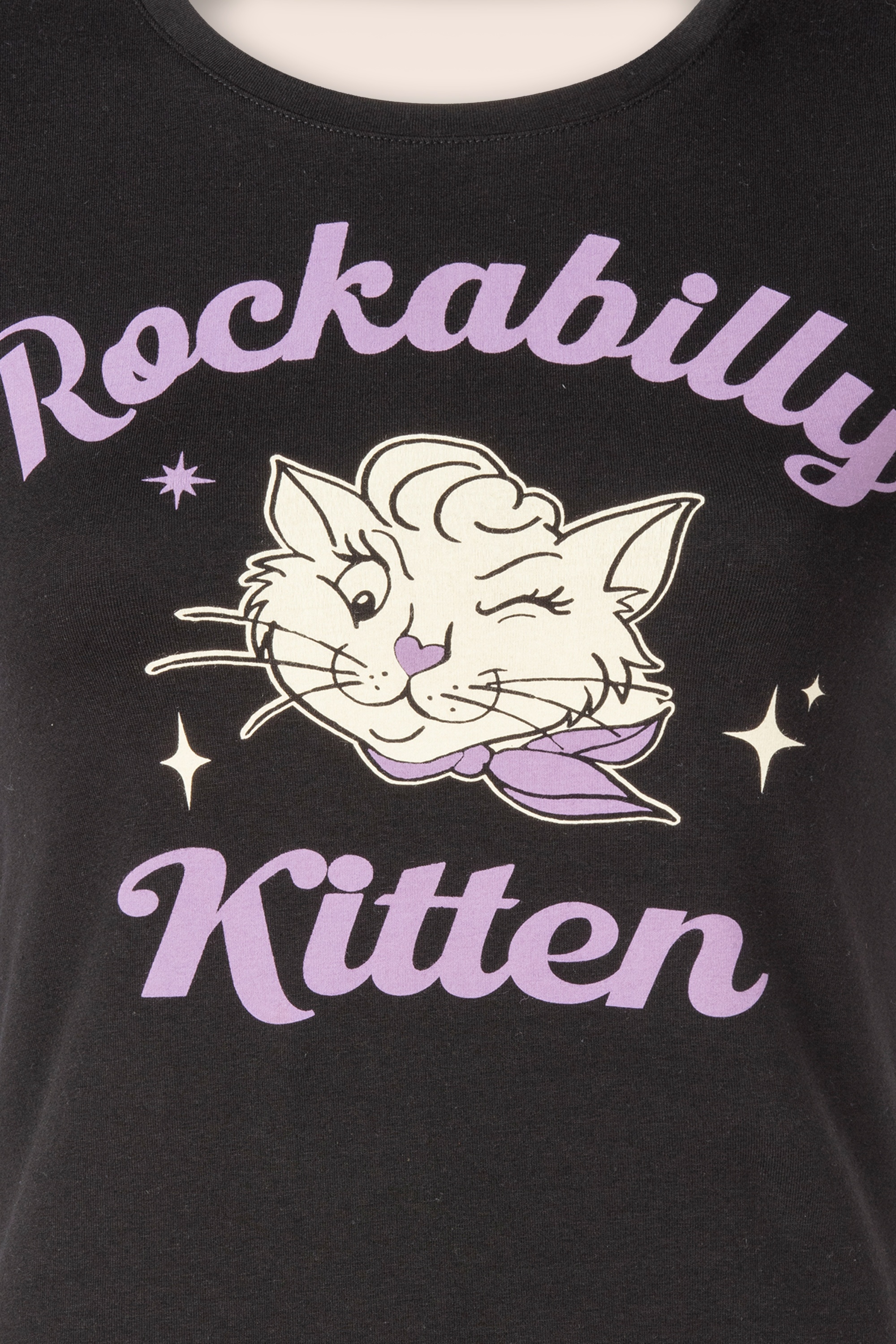 Queen Kerosin - Rockabilly Kitten T-shirt in zwart 2