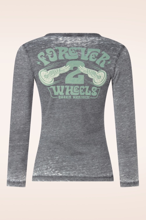 Queen Kerosin - Forever 2 Wheels Longsleeve in antraciet 2