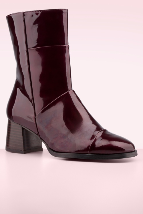 Nemonic - Melissa Patent laarzen in bordeauxrood 3