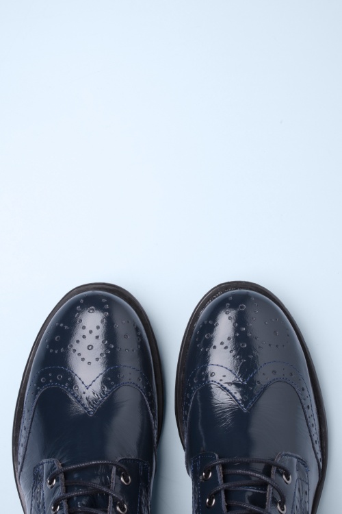 Miz Mooz - Lucee Oxford lak enkellaarsjes in donkerblauw 2