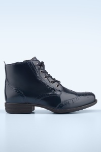 Miz Mooz - Lucee Oxford lak enkellaarsjes in donkerblauw