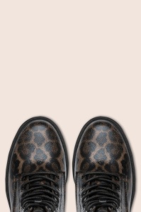 Jana Shoes - Lucy Vegan enkellaarsjes in donker leopard 2