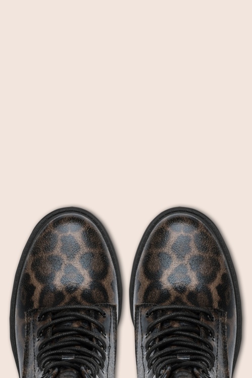 Jana Shoes - Lucy Vegan enkellaarsjes in donker leopard 2