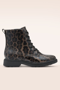 Jana Shoes - Lucy Vegan enkellaarsjes in donker leopard