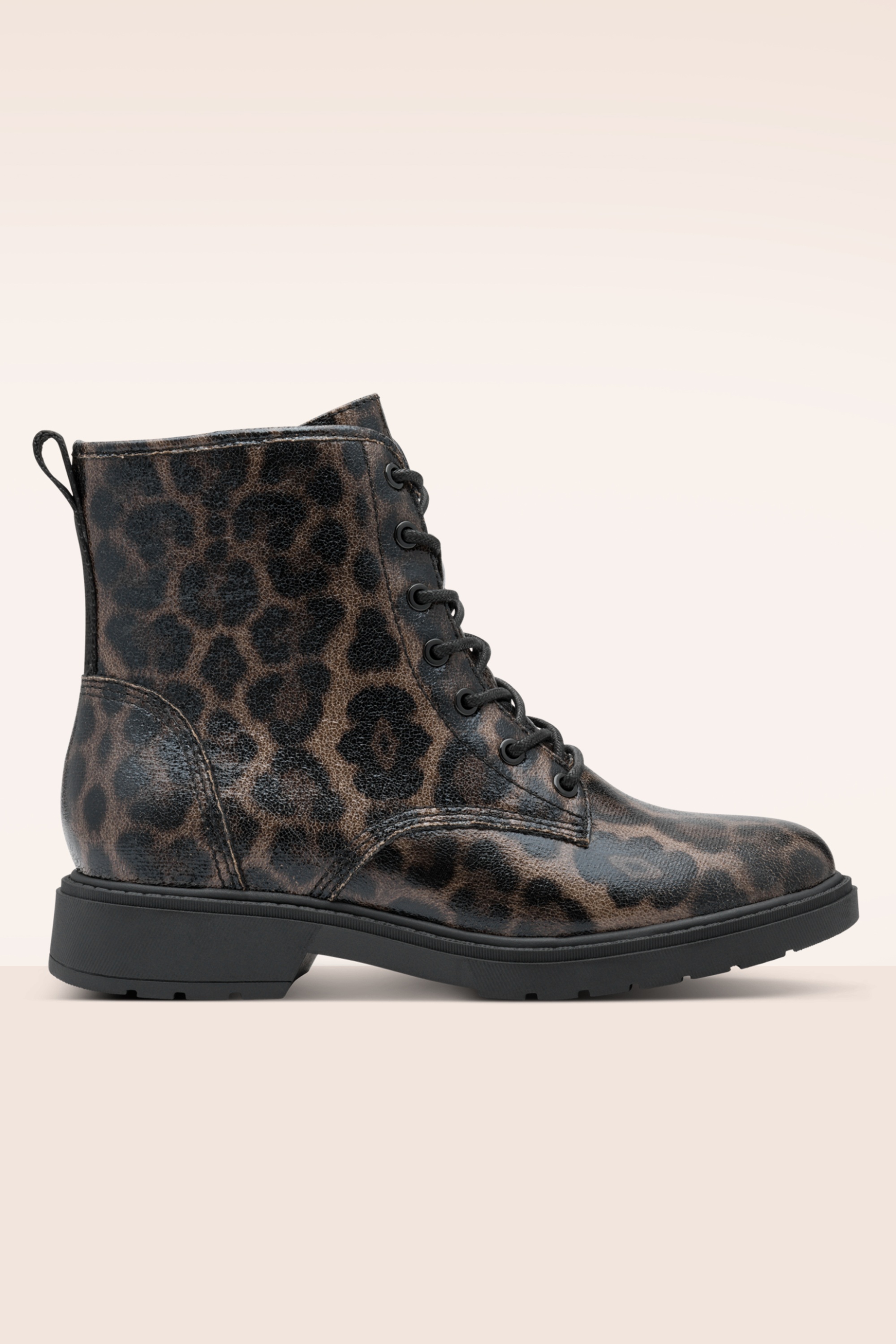 Jana Shoes - Lucy Vegan enkellaarsjes in donker leopard
